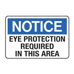 Notice Eye Protection Required In This Area Decal
